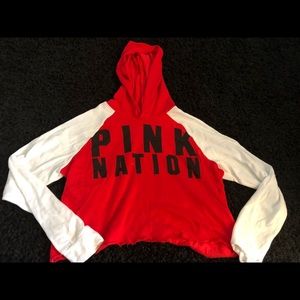 PINK crop hoodie